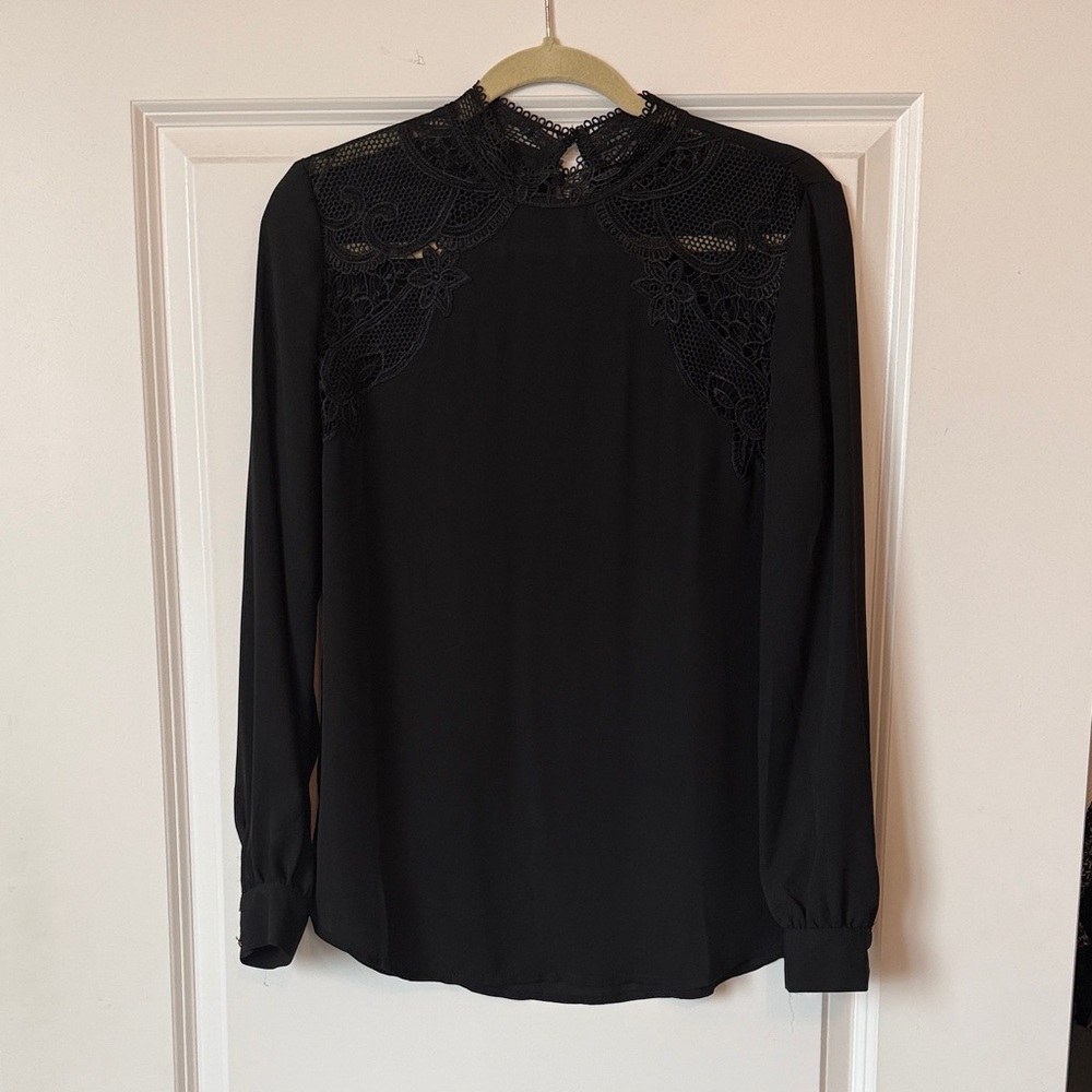 The Limited Black Lace Detail Blouse